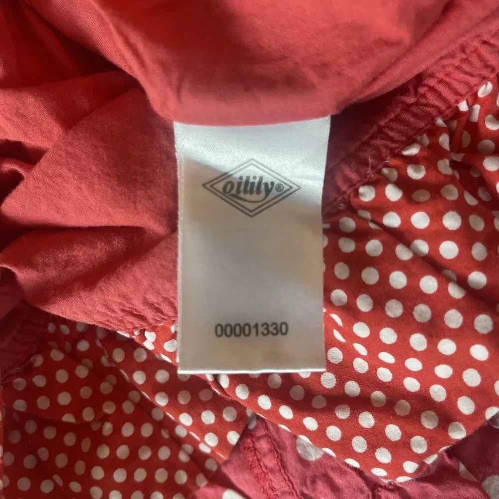 Oilily Girls Red White Polka Dot Ruffle Twirl Skirt Sz 128 Euro Boutique Disney